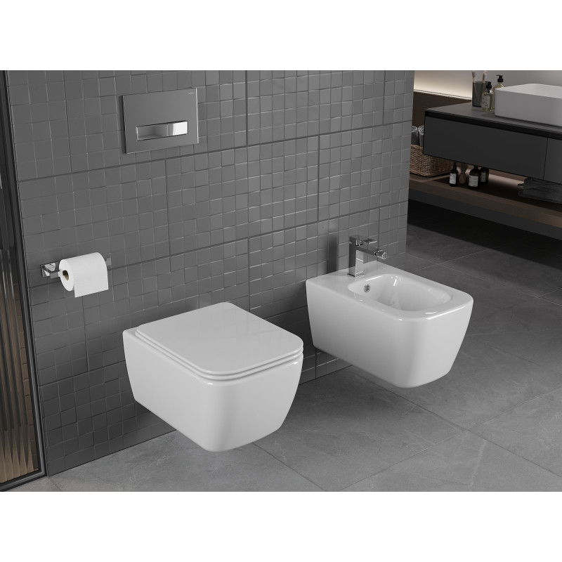 Mexen Stella vas WC fără margini cu capac cu închidere lentă slim, duroplast, alb lucios - 30680900
