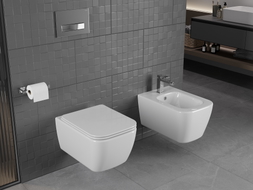 Mexen Stella Rimless WC-csésze lassú lecsapódású slim ülőkével, duroplast, fényes fehér - 30680900