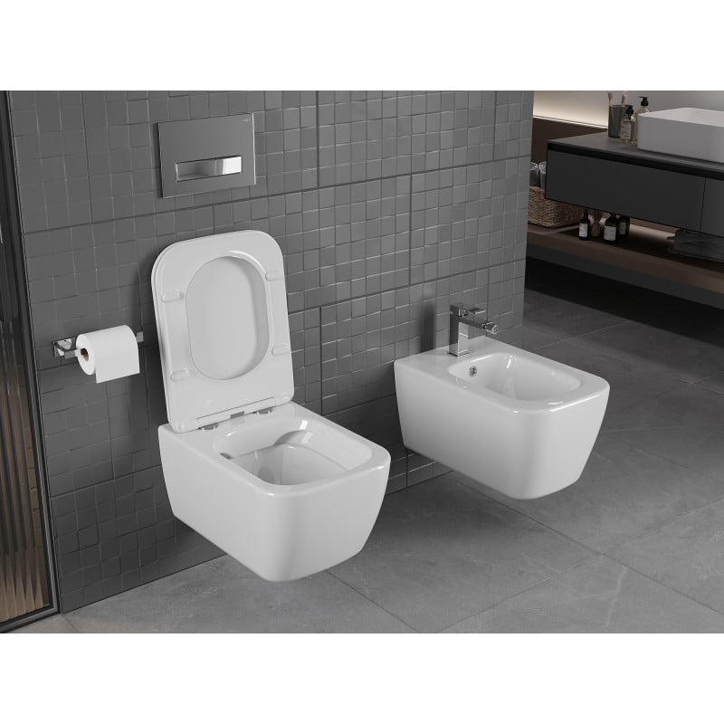 Mexen Stella vas WC fără margini cu capac cu închidere lentă slim, duroplast, alb lucios - 30680900