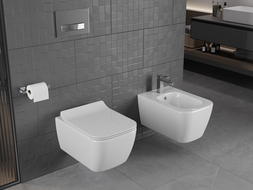 Mexen Stella perem nélküli wc csésze leeresztő automatikás ülőkével, Duroplaszt, Fehér - 30680800
