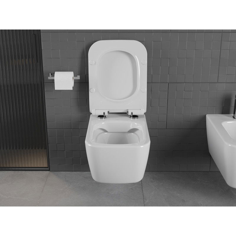 Mexen Stella vas WC Rimless cu capac cu închidere lentă slim, duroplast, alb lucios - 30680800
