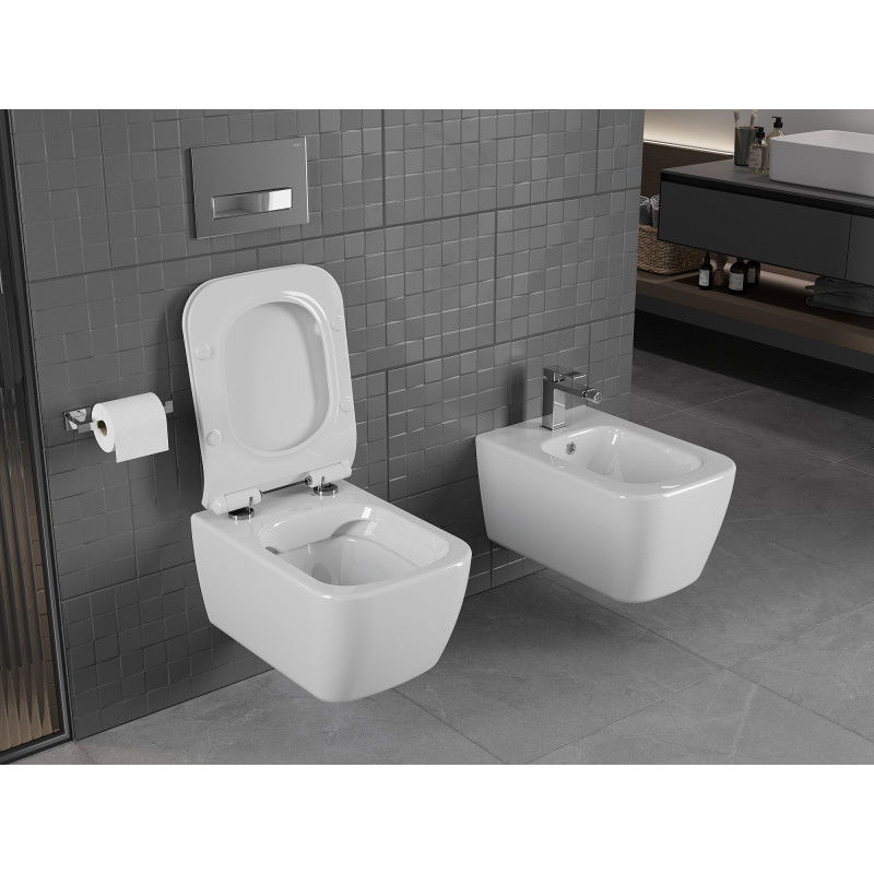 Mexen Stella vas WC Rimless cu capac cu închidere lentă slim, duroplast, alb lucios - 30680800