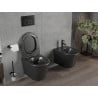 Mexen Rico perem nélküli wc csésze leeresztő automatikás ülőkével, Duroplaszt, Fekete matt - 30721085