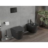Mexen Rico keret nélküli WC-csésze lecsapódó Slim ülőkével, duroplaszt, fekete matt - 30721085