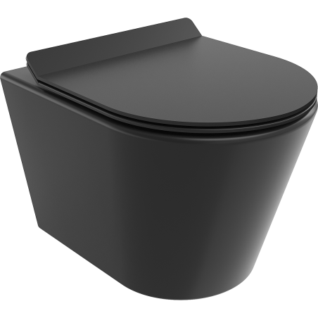 Mexen Rico perem nélküli wc csésze leeresztő automatikás ülőkével, Duroplaszt, Fekete matt - 30720185