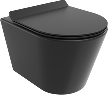 Mexen Rico Rimless WC csésze slim lassan záródó duroplast ülőkével, fekete matt - 30720185