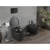 Mexen Rico vas de toaletă Rimless cu capac slim cu închidere lentă , duroplast, Negru mat - 30720185