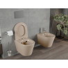 Mexen Rico Rimless WC csésze lassan lehajtható vékony ülőkével, duroplast, matt cappuccino - 30724064