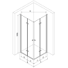 Mexen Lima Duo cabină de duș pliabilă 70 x 70 cm, transparent, Neagră - 856-070-070-70-00-02
