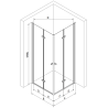 Mexen Lima Duo cabină de duș pliabilă 80 x 70 cm, transparentă, crom + cadă de duș plată - 856-080-070-01-02-4010