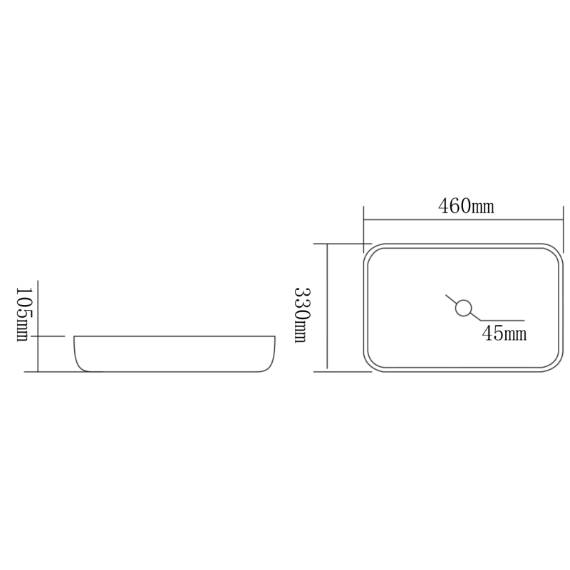 Mexen Akra üveg mosdókagyló 46 x 33 cm, fekete - 24024670