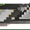 Mexen Bruno chiuvetă din granit cu 1 compartiment cu picurător 795 x 495 mm, Albă, sifon Auriu - 6513791010-20-G