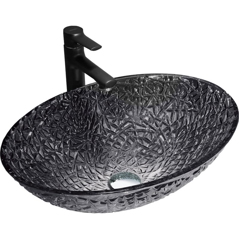 Mexen Goa lavoar de sticlă pe blat 50 x 36 cm, negru - 24085070