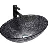 Mexen Goa chiuvetă de sticlă deasupra blatului 50 x 36 cm, neagră - 24085070