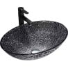 Mexen Goa chiuvetă de sticlă pe blat 50 x 36 cm, neagră - 24085070