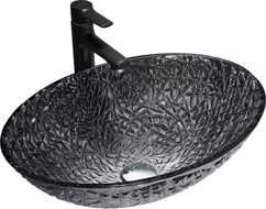 Mexen Goa lavoar de sticlă pe blat 50 x 36 cm, negru - 24085070