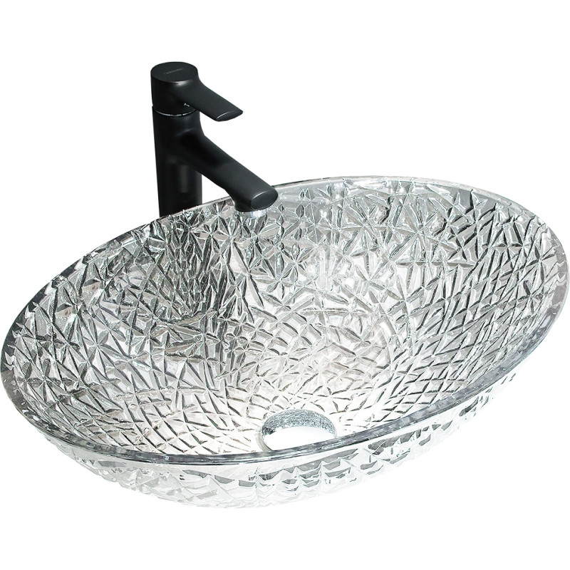 Mexen Goa lavoar de sticlă pe blat, 50 x 36 cm, transparent - 24085000