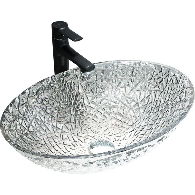 Mexen Goa lavoar din sticlă pe blat 50 x 36 cm, transparent - 24085000