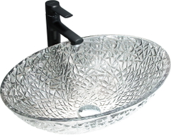 Mexen Goa lavoar de sticlă pe blat, 50 x 36 cm, transparent - 24085000
