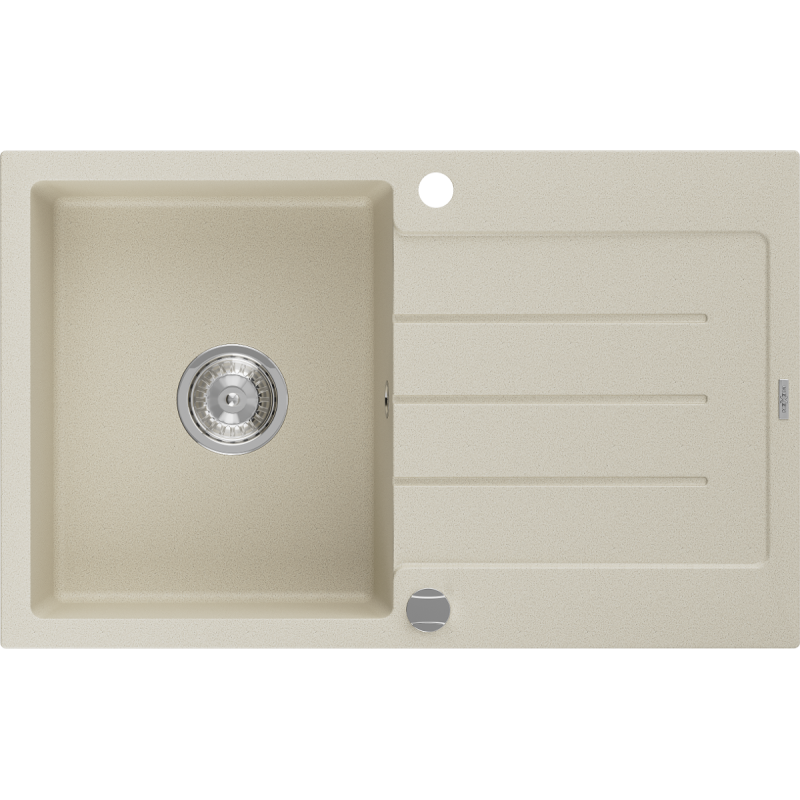 Mexen Bruno 1-medencés gránit mosogató edényszárítóval 795 x 495 mm, Bézs - 6513791010-69