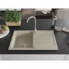 Mexen Bruno chiuvetă din granit cu 1 compartiment cu picurător 795 x 495 mm, Bej - 6513791010-69