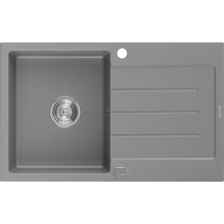 Mexen Bruno 1-medencés gránit mosogató edényszárítóval 795 x 495 mm, Szürke - 6513791010-71