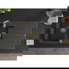 Mexen Andres chiuvetă de granit cu 1,5 compartiment cu picurător 1000 x 500 mm Neagră picățele, sifon Auriu - 6515101510-76-G