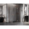 Mexen Lunar Duo zuhanykabin jobbos nyíló 90 x 70 cm, átlátszó, csiszolt réz - 834-090P-070L-65-00
