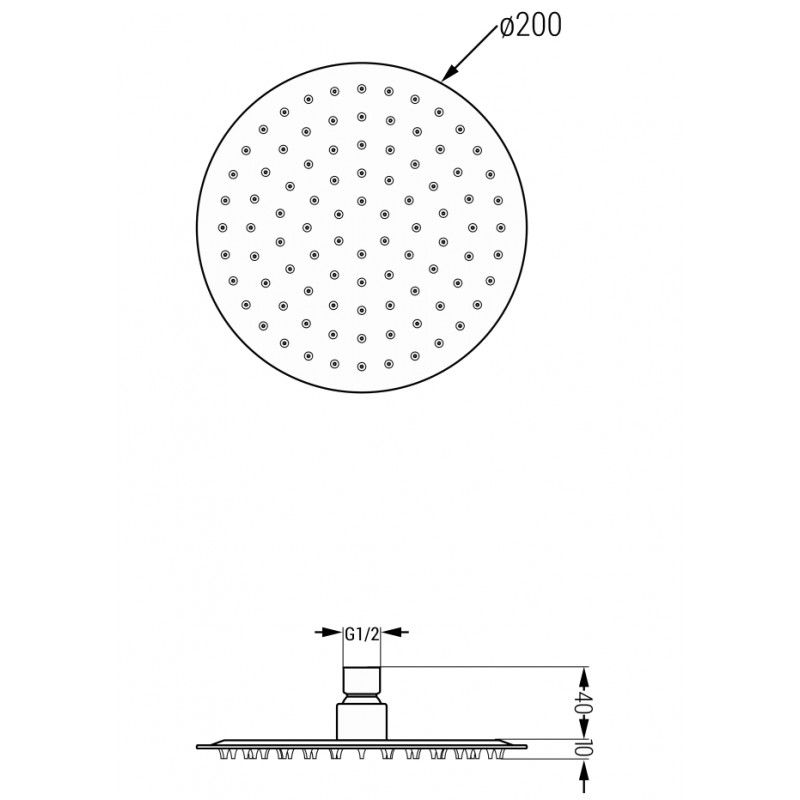 Mexen Slim 20 cm-es esőztető, króm - 79220-00