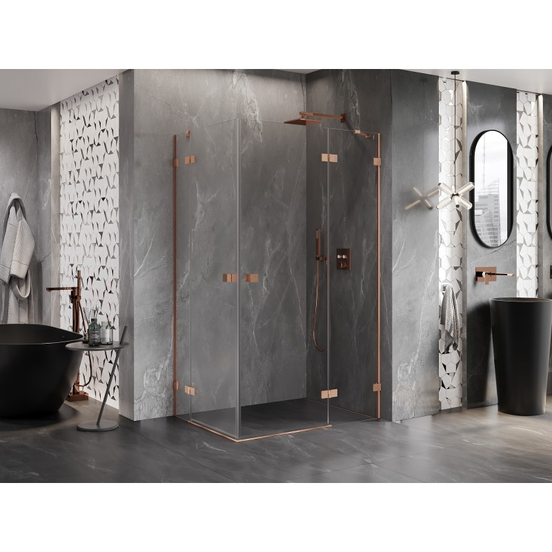Mexen Lunar Duo cabină de duș cu deschidere dreapta 120 x 85 cm, transparent, cupru periat - 834-120P-085L-65-00