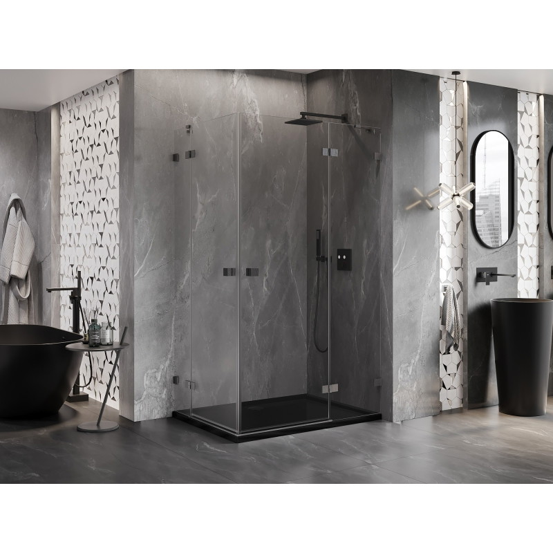 Mexen Lunar Duo zuhanykabin jobbra nyíló 75 x 70 cm, átlátszó, gun gray csiszolt - 834-075P-070L-66-00