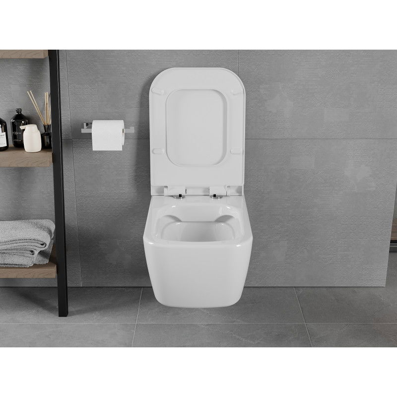 Mexen Elis WC csésze Rimless lassan záródó slim ülőkével, duroplast, fehér fényes - 30910700