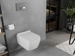 Mexen Elis vas wc Rimless cu capac de toaletă cu închidere lentă, slim, duroplast, alb lucios - 30910700