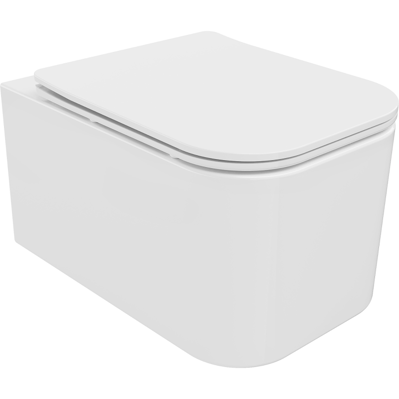 Mexen Elis Rimless WC csésze lassan záródó slim üléssel, duroplast, fényes fehér - 30910600