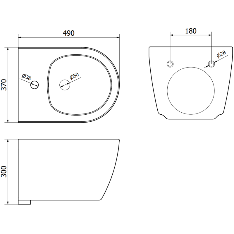 Mexen Carmen függesztett bidé, fehér - 35884900
