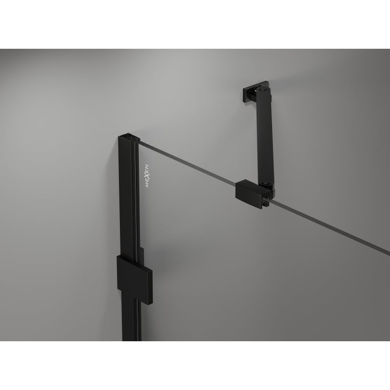 Mexen Lunar Duo cabină de duș cu ușă batantă dreapta 85 x 80 cm, transparentă, neagră - 834-085P-080L-70-00