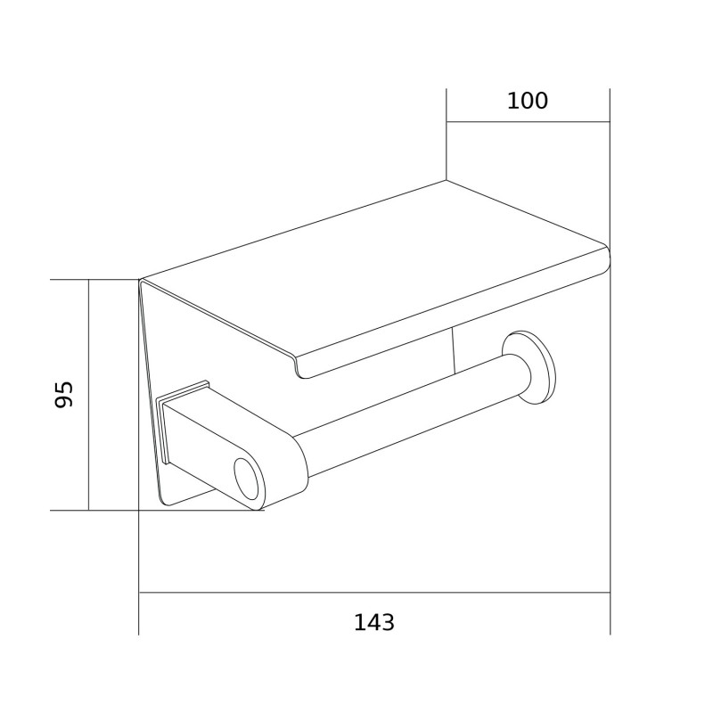 Mexen suport hârtie cu raft, crom - 701197-00