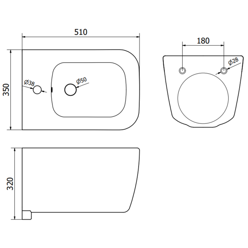 Mexen Stella bideu suspendat, alb - 35685100
