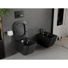 Mexen Madox Rimless WC csésze lassan záródó slim ülőkével, Duroplast, fekete matt - 30154070