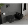 Mexen Madox Rimless WC csésze lassan záródó slim ülőkével, Duroplast, fekete matt - 30154070