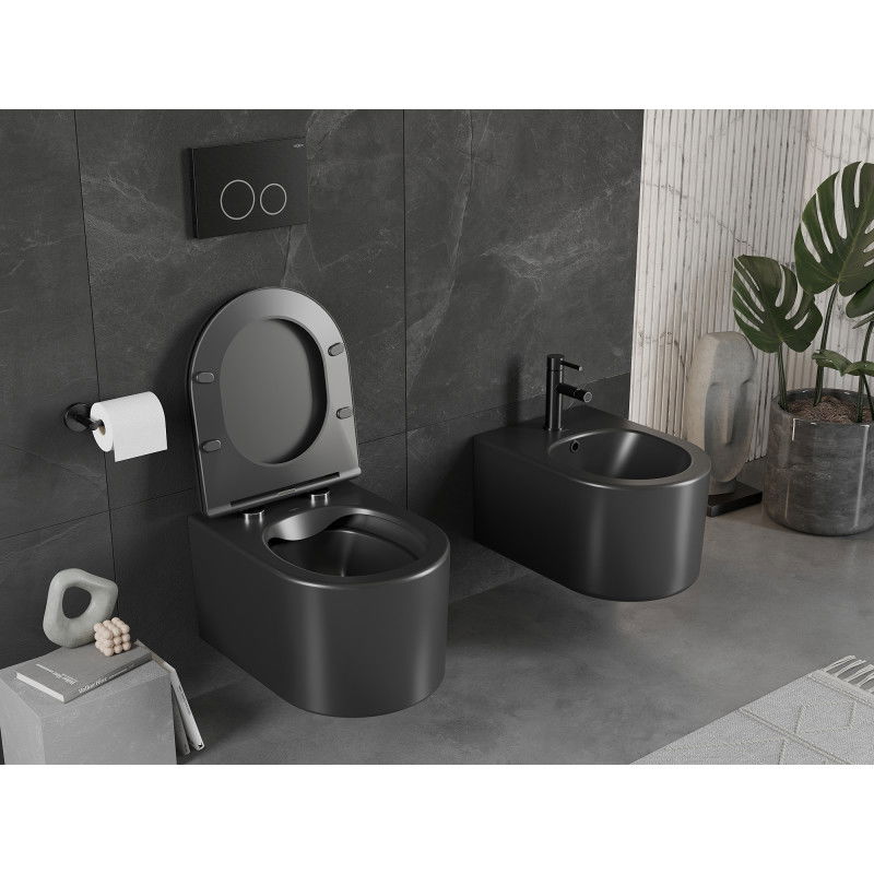 Mexen Sofia Rimless WC-csésze, fekete matt - 3354XX85