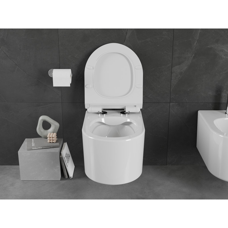 Mexen Sofia Rimless WC-csésze lassan záródó WC-ülőkével slim, duroplast, fényes fehér - 30540100