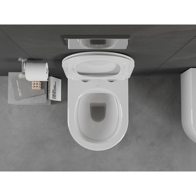 Mexen Sofia Rimless WC csésze lassan záródó slim üléssel, duroplast, fényes fehér - 30540300