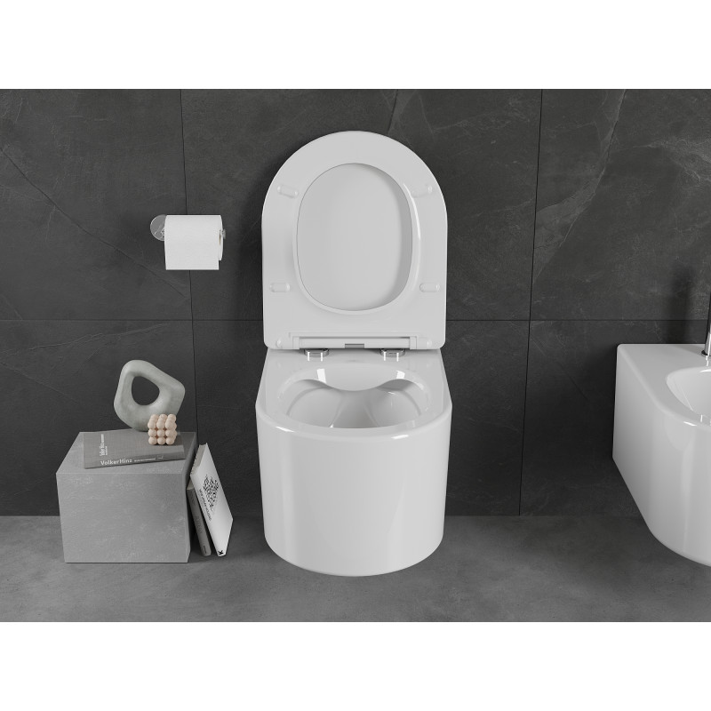 Mexen Sofia Rimless WC csésze lassan záródó slim üléssel, duroplast, fényes fehér - 30540300