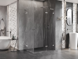 Mexen Lunar L Duo cabină de duș batantă dreapta 110 x 75 cm, transparent, crom - 834L-110P-075L-01-00