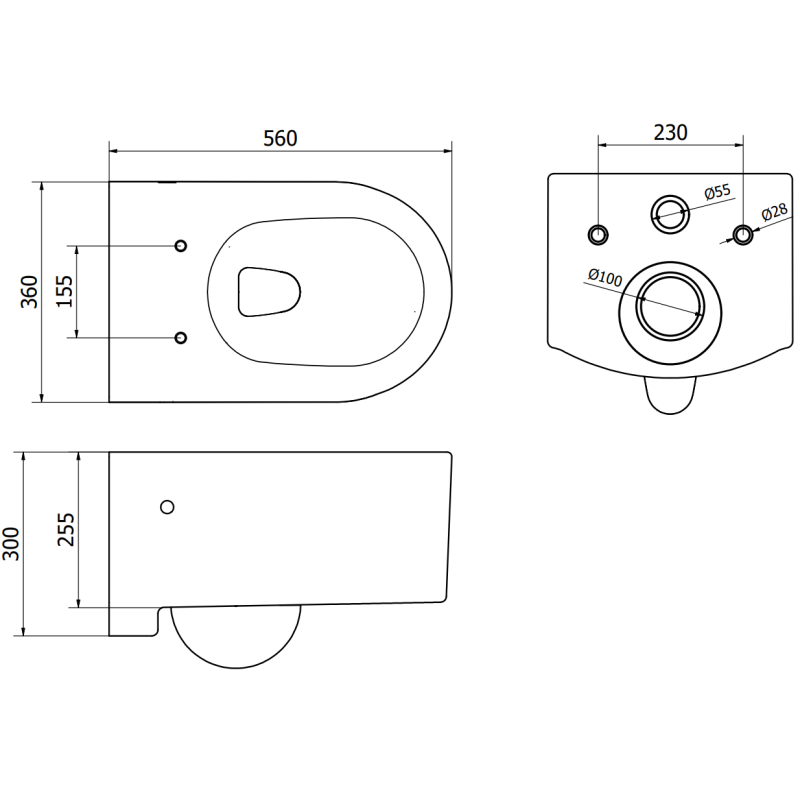 Mexen Sofia wc csésze lassan záródó kemény ülőkével, fényes fehér - 30798000
