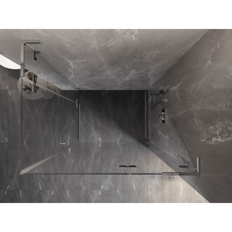 Mexen Lunar L Duo jobb oldali nyíló zuhanykabin 115 x 85 cm, átlátszó, króm - 834L-115P-085L-01-00