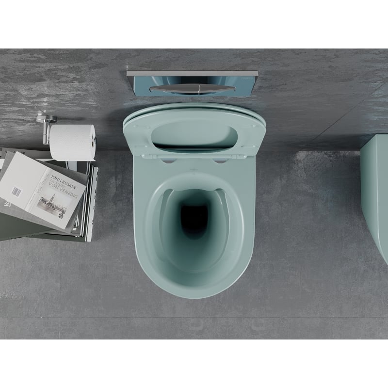 Mexen Lena vas wc Rimless cu capac cu închidere lentă, slim, duroplast, verde deschis mat - 30224048