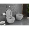 Mexen Lena Rimless WC-csésze lassan záródó slim duroplast ülőkével, világos szürke matt - 30224061