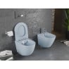 Mexen Lena perem nélküli wc csésze leeresztő automatikás ülőkével, duroplast, Szürke-Kék matt - 30224069